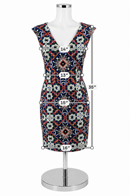 French Connection Size 6 white/pink/blue Print Pre-Owned Ladies Dress