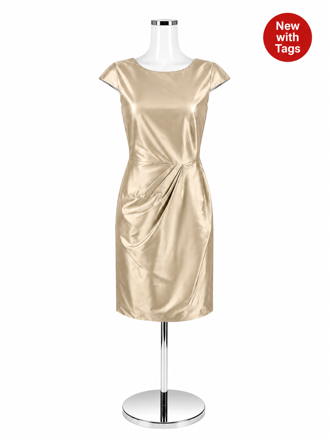 J. Crew Draped Bodice Silk Chiffon Dress Size 4 Champagne NWT - ONLINE ONLY