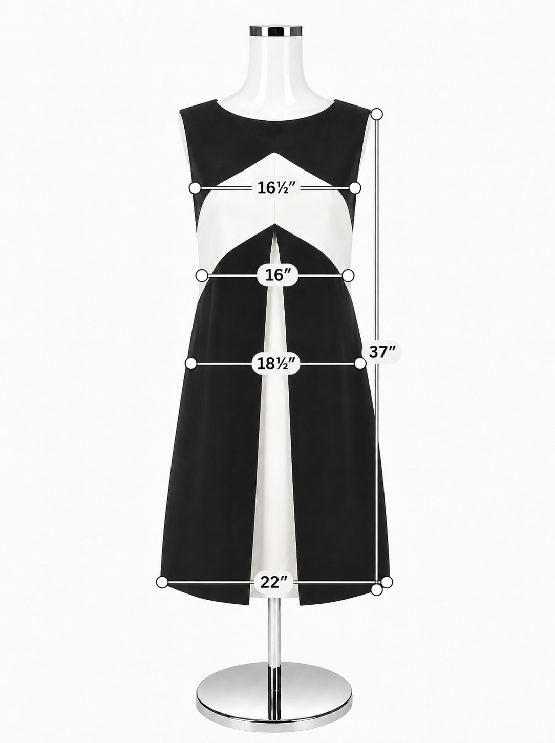 Tom and Linda Platt Black &amp; White Colorblock A-Line Dress Size 4 - ONLINE ONLY