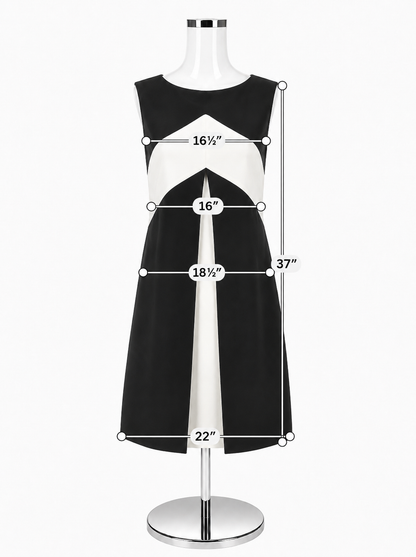Tom and Linda Platt Black &amp; White Colorblock A-Line Dress Size 4 - ONLINE ONLY
