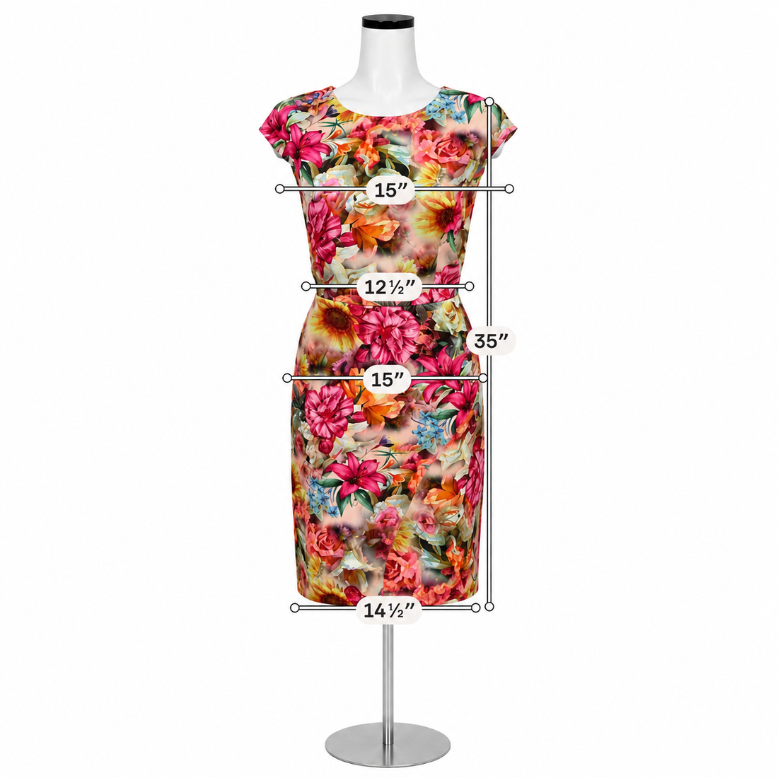 New York &amp; Company Floral Sheath Dress Size Small Pink &amp; Orange Botanical Print - ONLINE ONLY