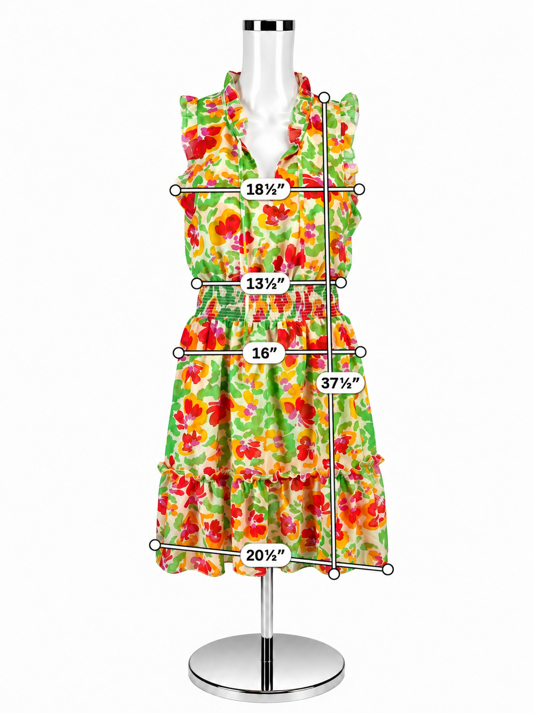Cabi Red, Yellow &amp; Green Floral Sleeveless Dress – Women’s Size Small - ONLINE ONLY