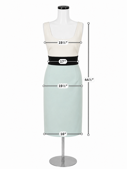 Donna Morgan Colorblock Sheath Dress Ivory Black Blue Size 12 - ONLINE ONLY