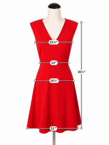 Draper James Red V-Neck Fit &amp; Flare Dress Size 14 NWT - ONLINE ONLY