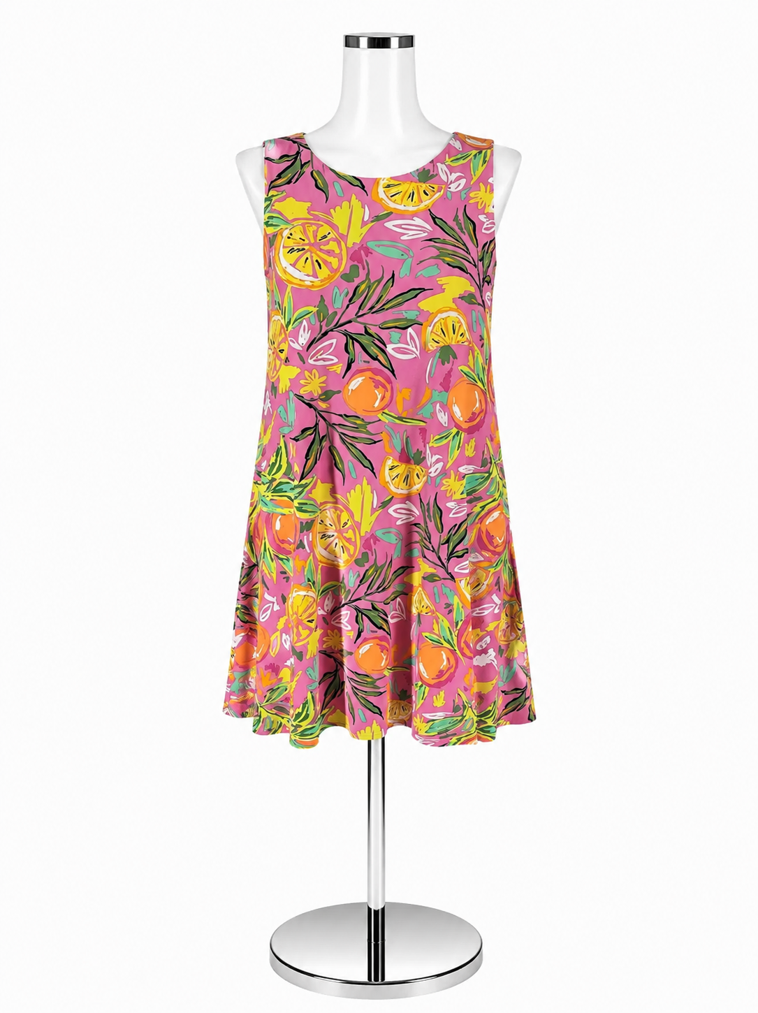 Cappagallo Pink, Green &amp; Orange Fruit Print Dress – Women’s Size XS - ONLINE ONLY