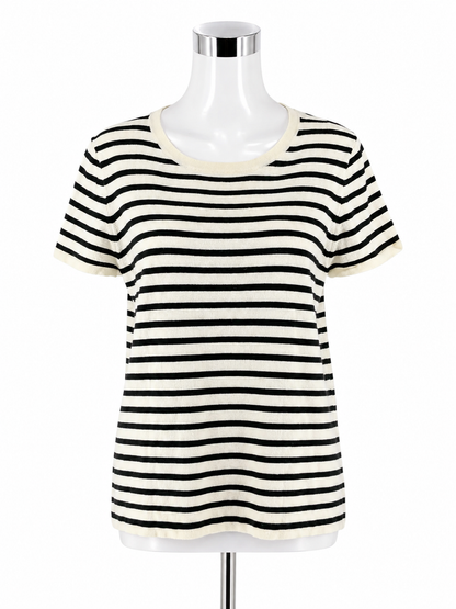 J.Crew White &amp; Black Striped Casual Top – Women’s Size XL – ONLINE ONLY