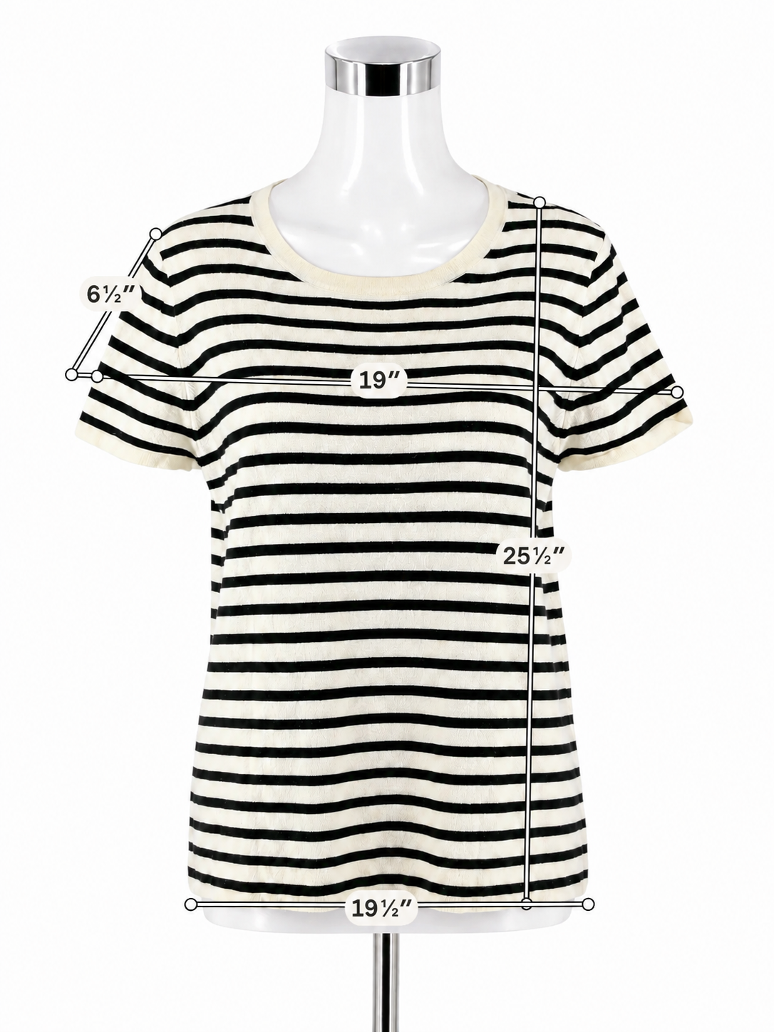 J.Crew White &amp; Black Striped Casual Top – Women’s Size XL – ONLINE ONLY