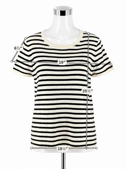 J.Crew White &amp; Black Striped Casual Top – Women’s Size XL – ONLINE ONLY