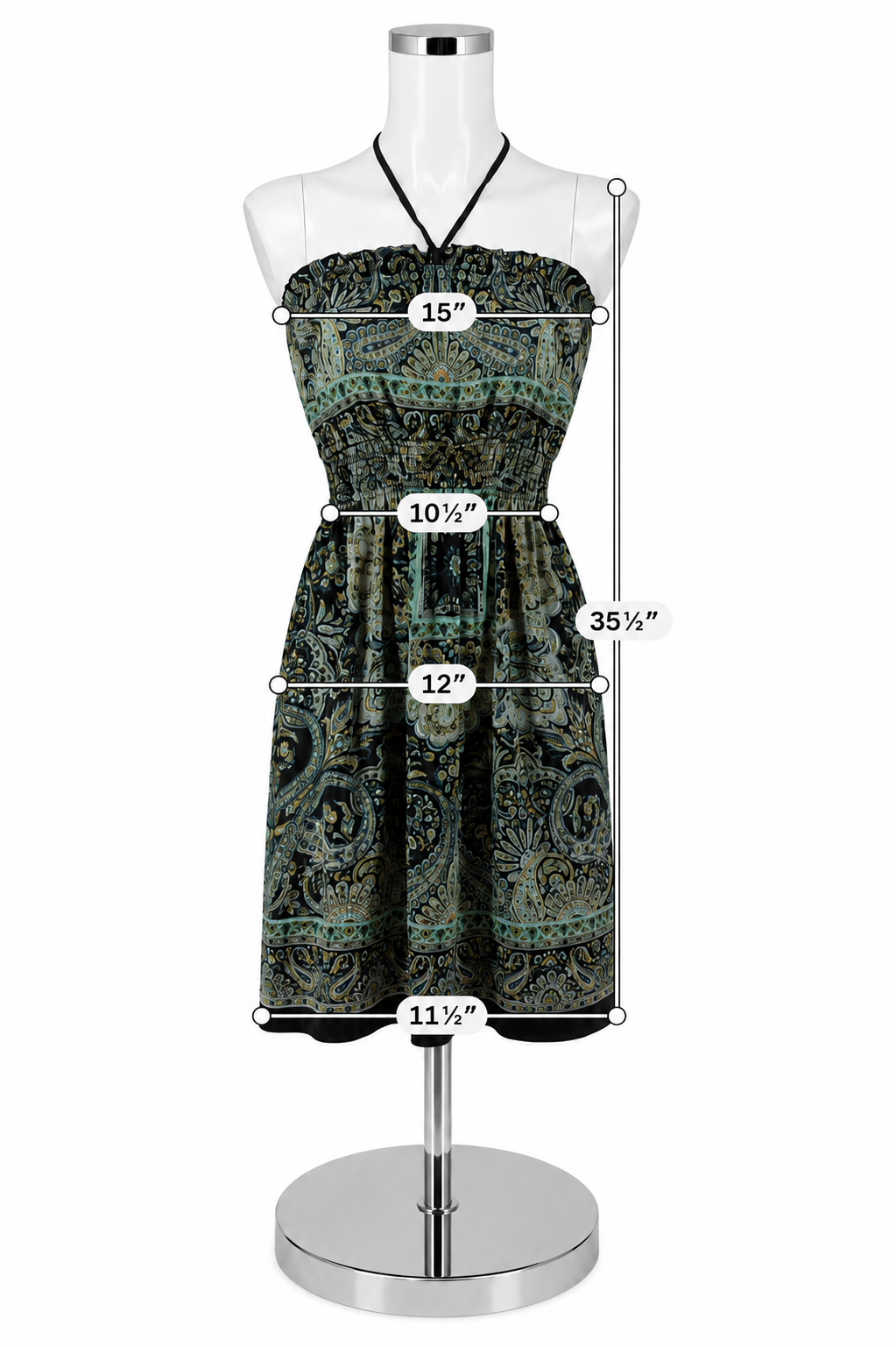 Classique Black/Blue Paisley Pre-Owned Ladies Dress - Size Small - ONLINE ONLY