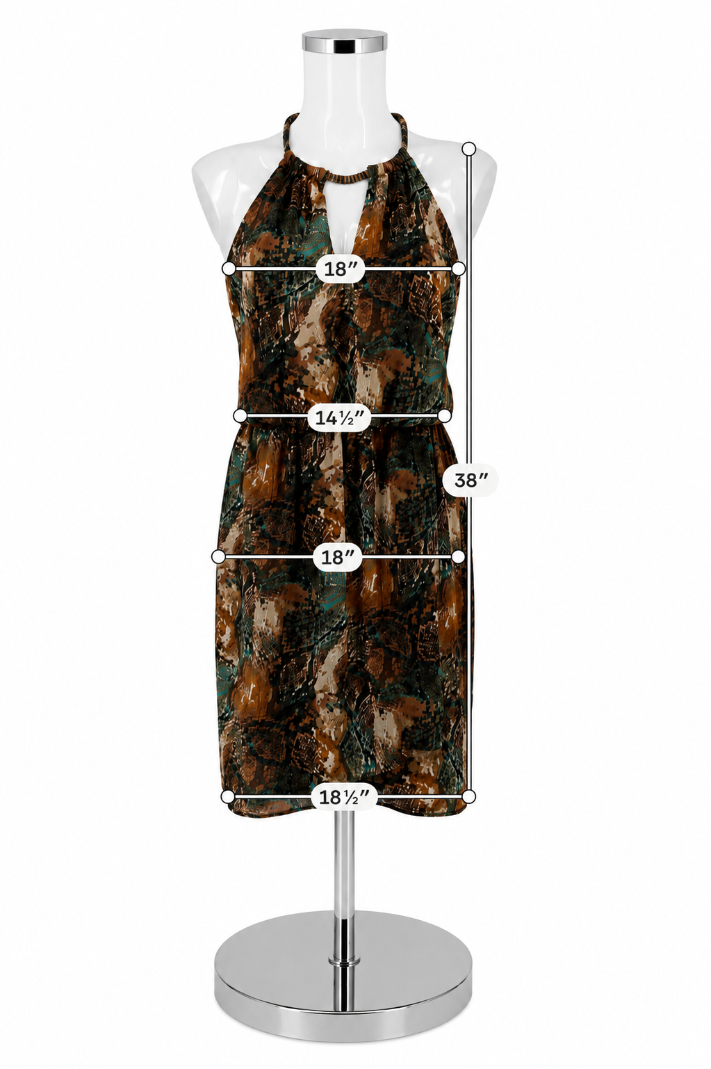 Bisou Bisou Brown/Teal Snake Pre-Owned Ladies Dress - Size 6 - ONLINE ONLY
