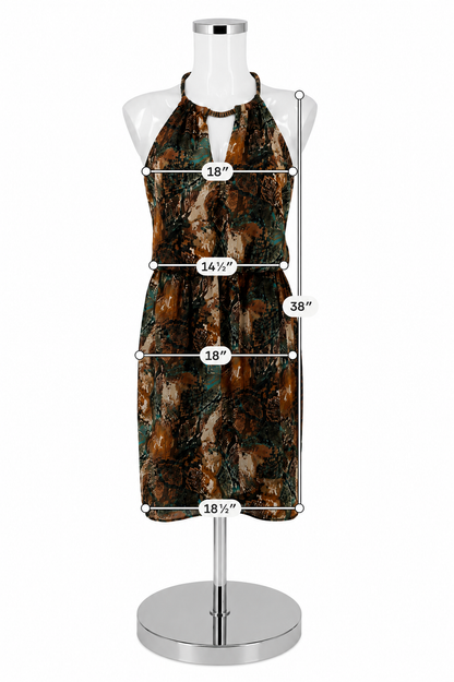 Bisou Bisou Brown/Teal Snake Pre-Owned Ladies Dress - Size 6 - ONLINE ONLY