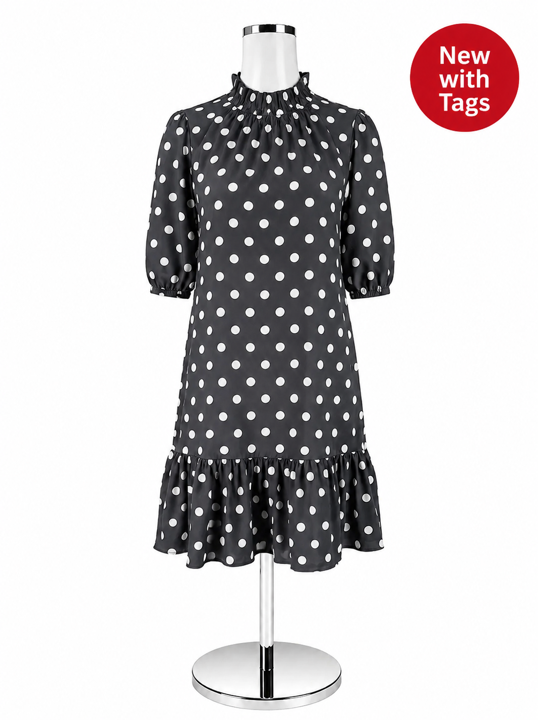 Tyler Boe Navy &amp; White Polka Dot Dress – Women’s XS – New With Tags - ONLINE ONLY