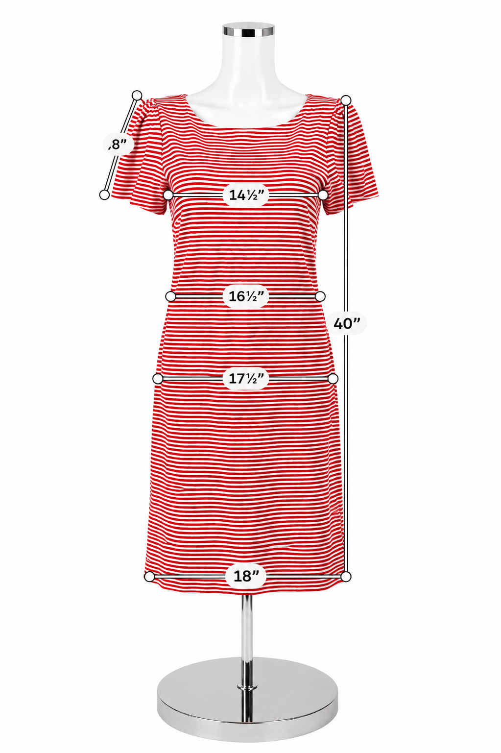 Ann Taylor Red &amp; White Striped Dress – Women’s Size 6 Petite - ONLINE ONLY