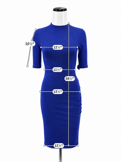 Alice + Olivia Jeri Ruched Scuba Bodycon Dress Royal Blue XS - ONLINE ONLY