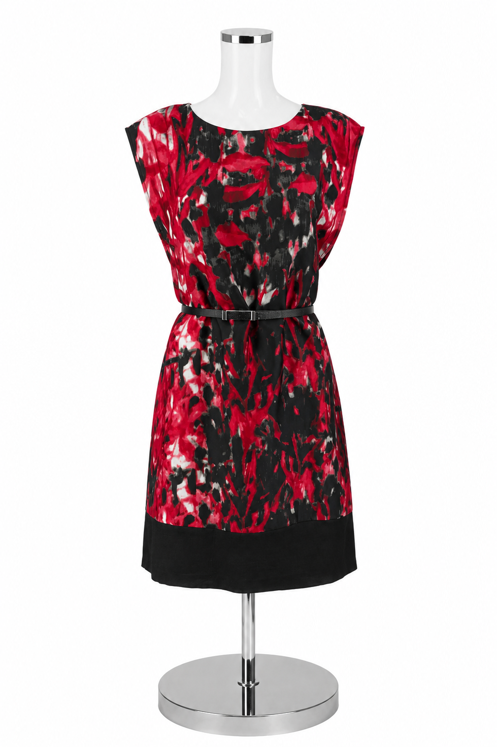 Anne Klein Pink/Black Print Pre-Owned Ladies Dress - Size 12 Petite - ONLINE ONLY