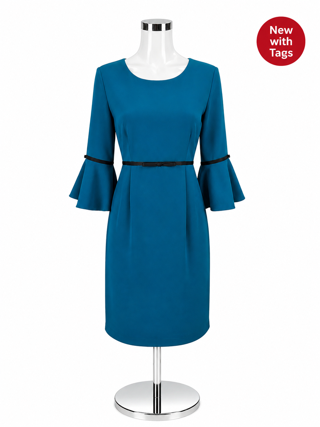 Camilyn Beth Go-Go Dress Bell Sleeve Turquoise Teal NWT Size 2 - ONLINE ONLY