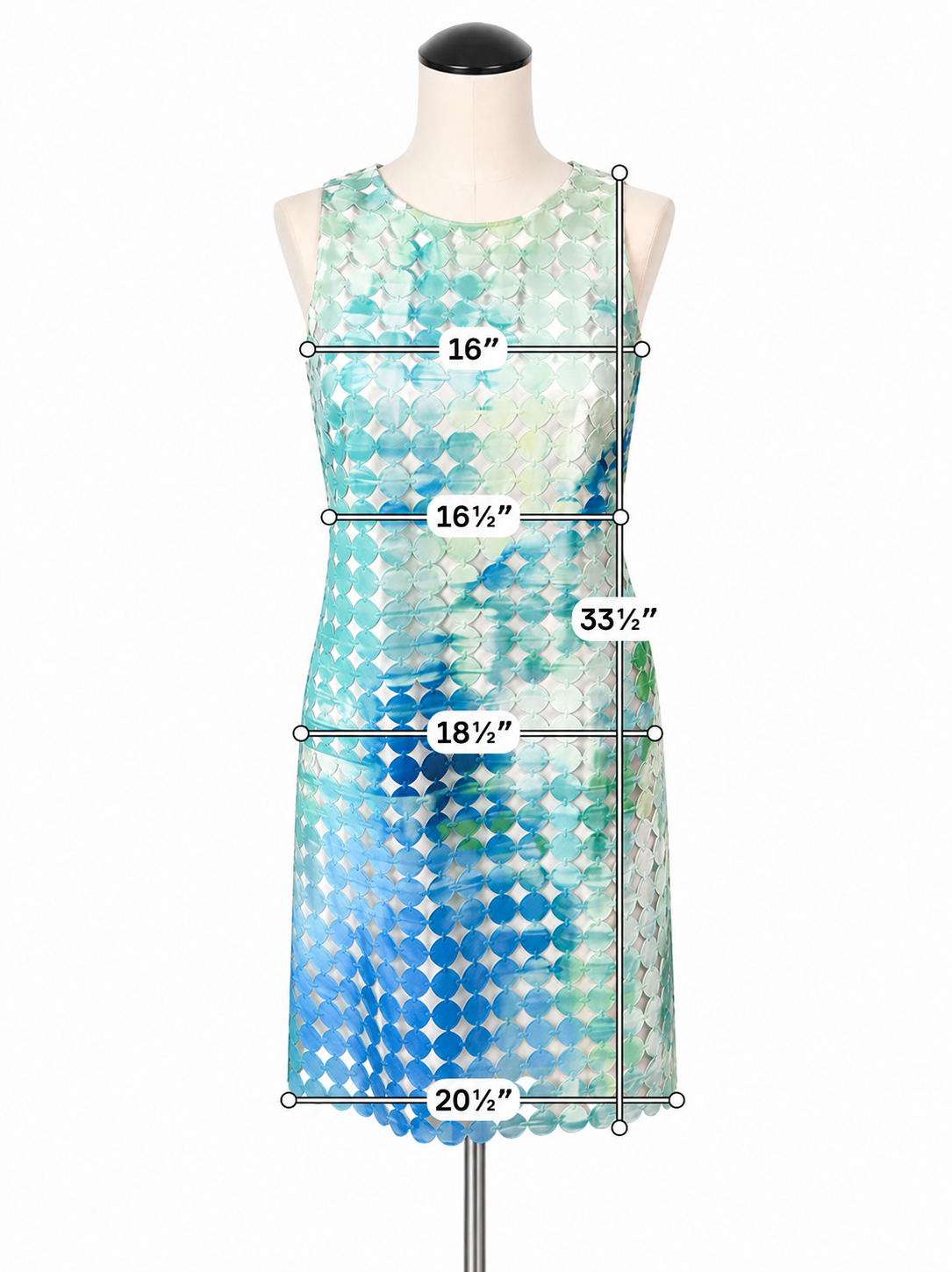Tahari Arthur S. Levine Laser Cut Circle Sheath Dress Aqua Blue Size 4 - ONLINE ONLY