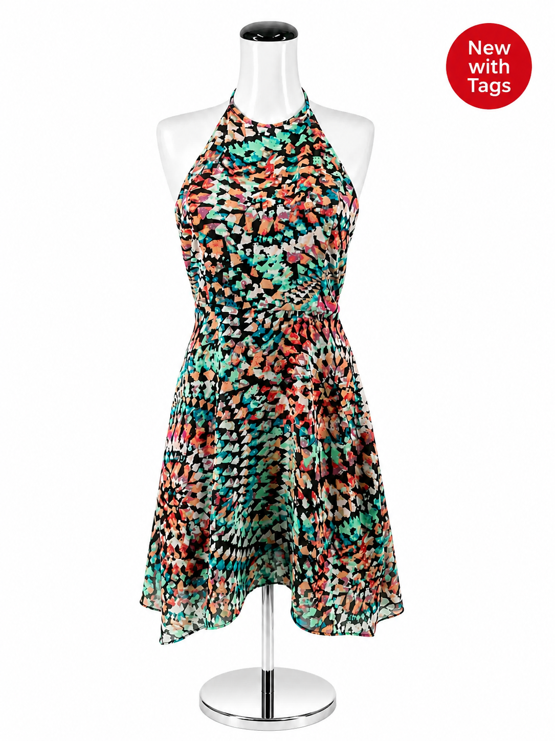 Ambar Geometric Kaleidoscope Halter Mini Dress Size 4 NWT - ONLINE ONLY