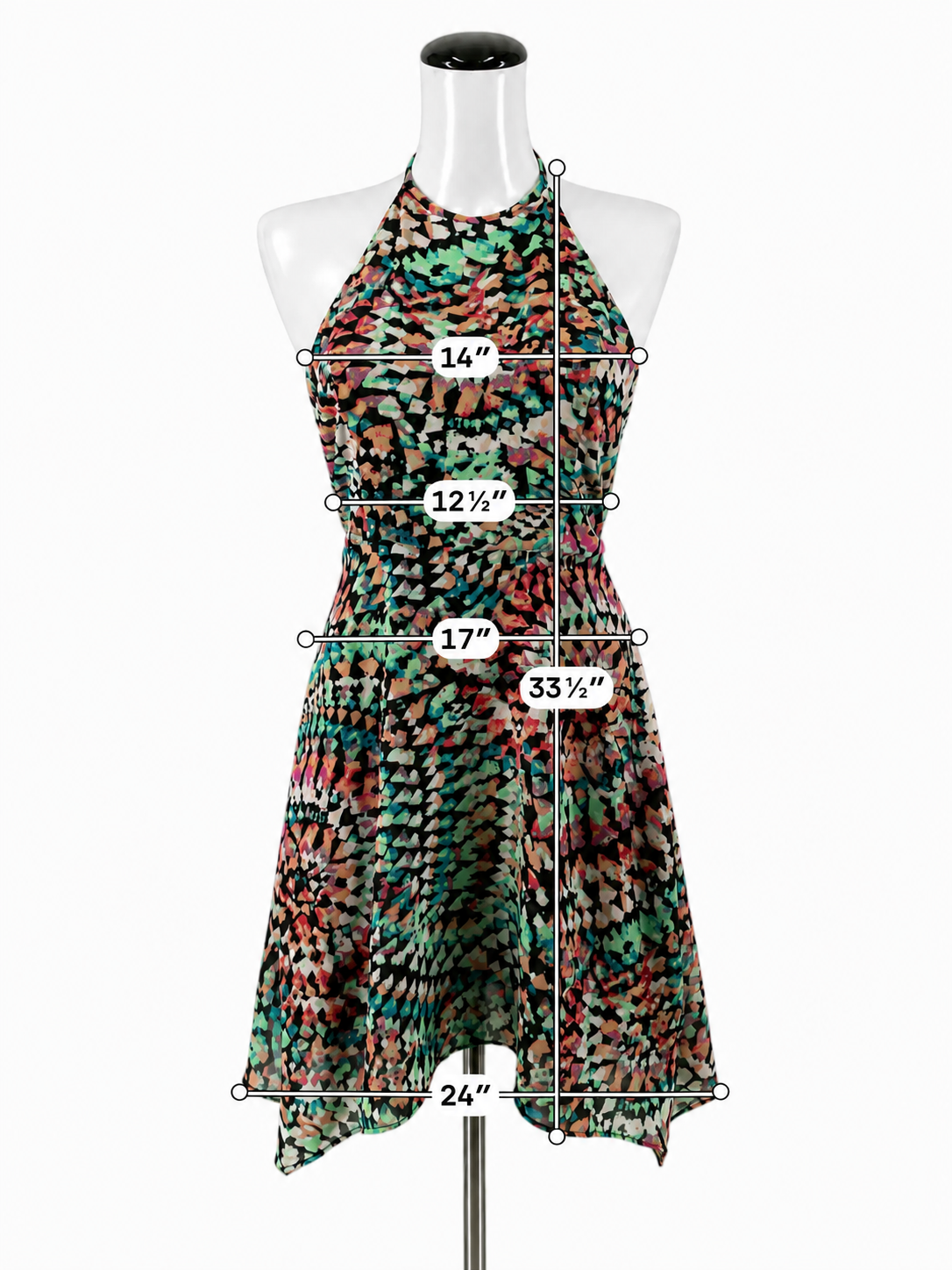 Ambar Geometric Kaleidoscope Halter Mini Dress Size 4 NWT - ONLINE ONLY