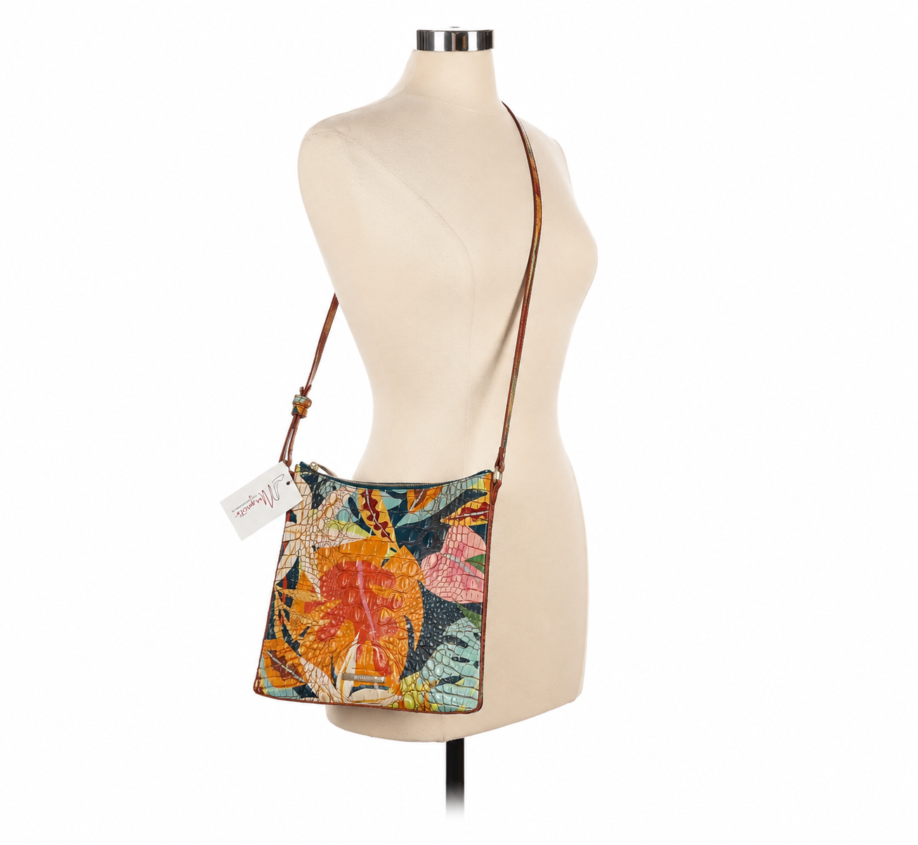 Brahmin Marissa Crossbody Bag in Jungle Melbourne Croc Embossed Leather