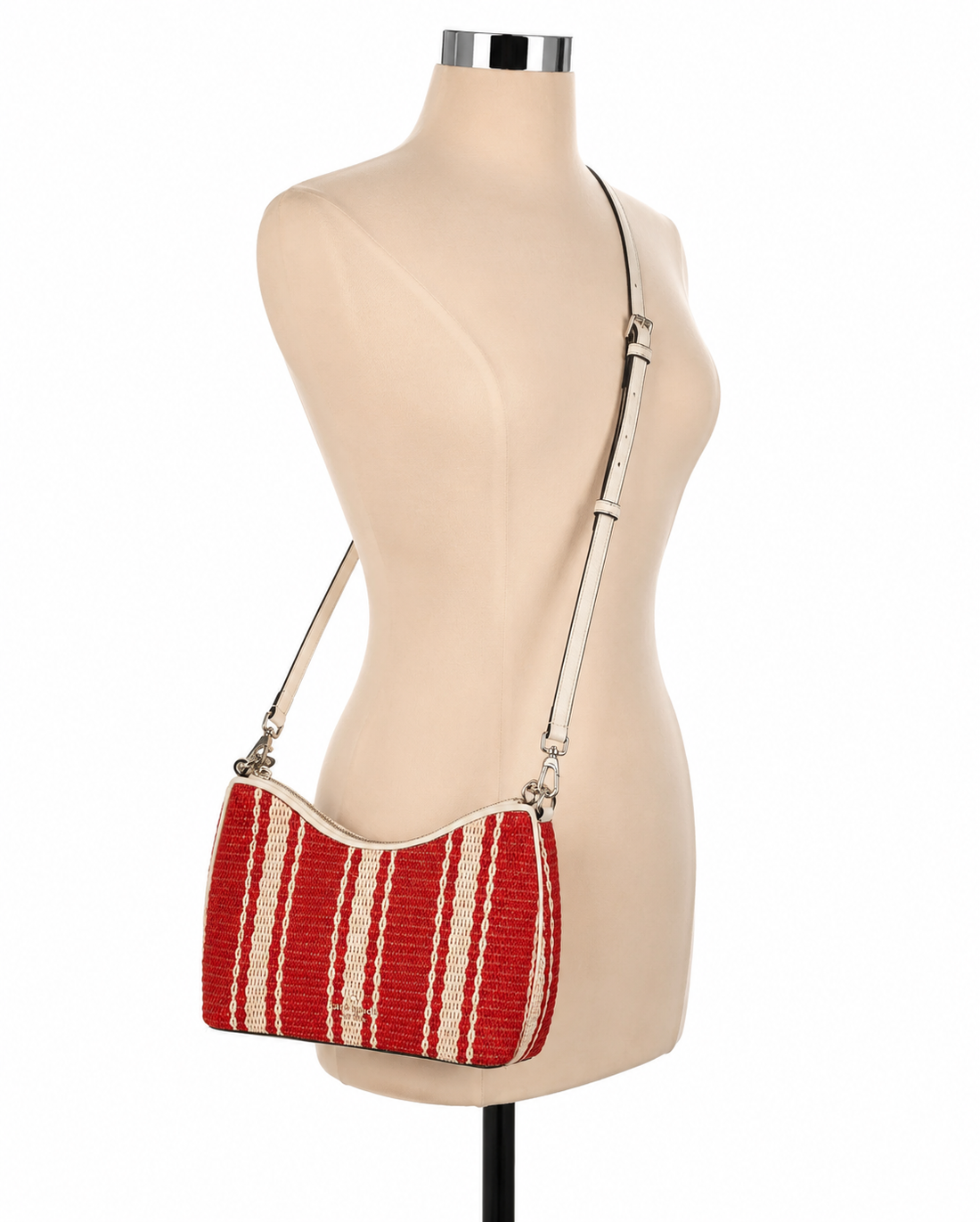 Kate Spade Cameron Street Straw Clarise Crossbody Bag | Red &amp; Cream Stripe
