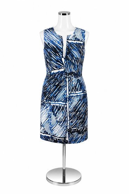 Milly Abstract Scribble Print Sheath Dress Made in USA Size 10