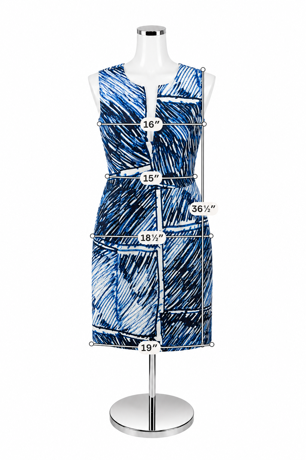 Milly Abstract Scribble Print Sheath Dress Made in USA Size 10