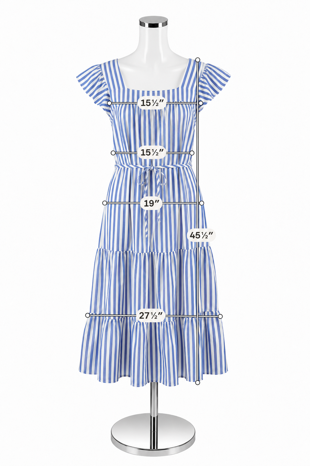 Draper James RSVP Off The Shoulder Tiered Maxi Dress Blue Stripe Small