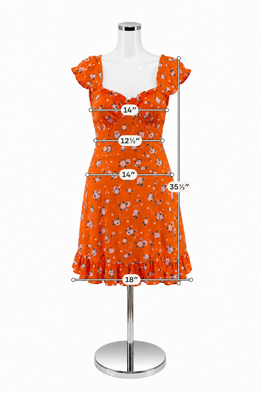 Free People Happy Feelings Floral Mini Dress XS Orange Lace Up Back