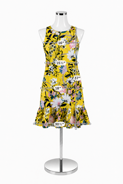 Sentimental New York Floral Halter Ruffle Hem Dress Size XS