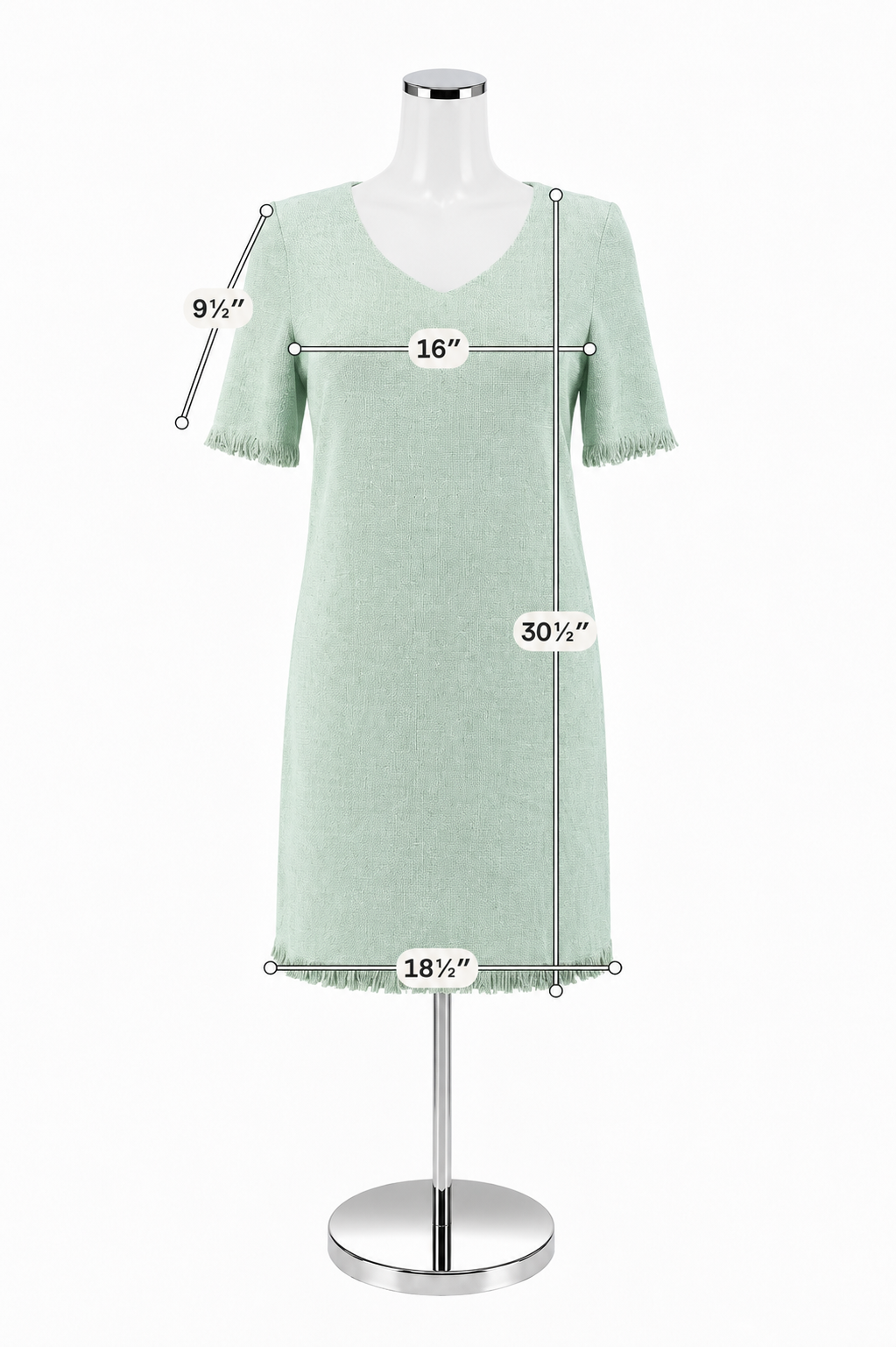 Lili Sidonio by Molly Bracken Mint Green Bouclé Fringe Mini Dress NWT Size XS
