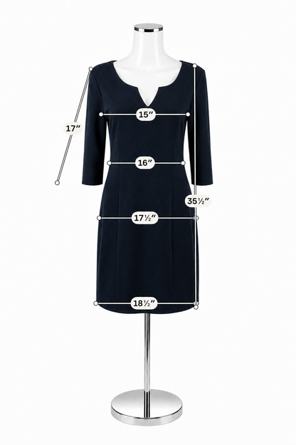 Banana Republic Navy Blue V-Notch Ponte Sheath Dress Size 6