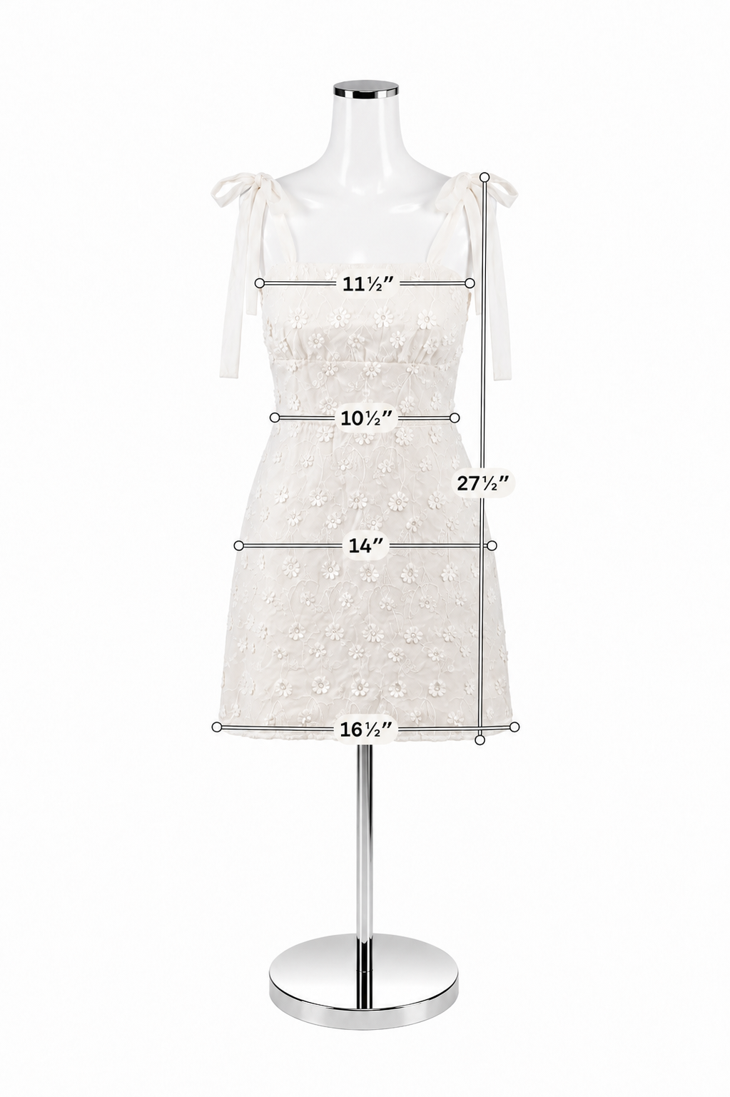 Audrey Parks Dodi White Floral Eyelet Tie Shoulder Mini Dress XS NWT