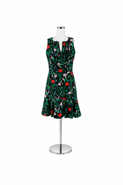 Kate Spade New York Hummingbird Floral Jacquard Fit &amp; Flare Dress Size 10