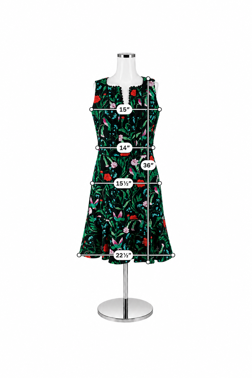 Kate Spade New York Hummingbird Floral Jacquard Fit &amp; Flare Dress Size 10