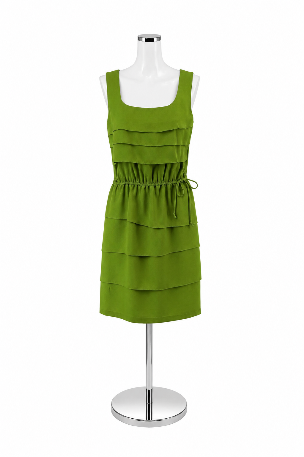 Danny &amp; Nicole Green Tiered Ruffle Sleeveless Dress Size 12P