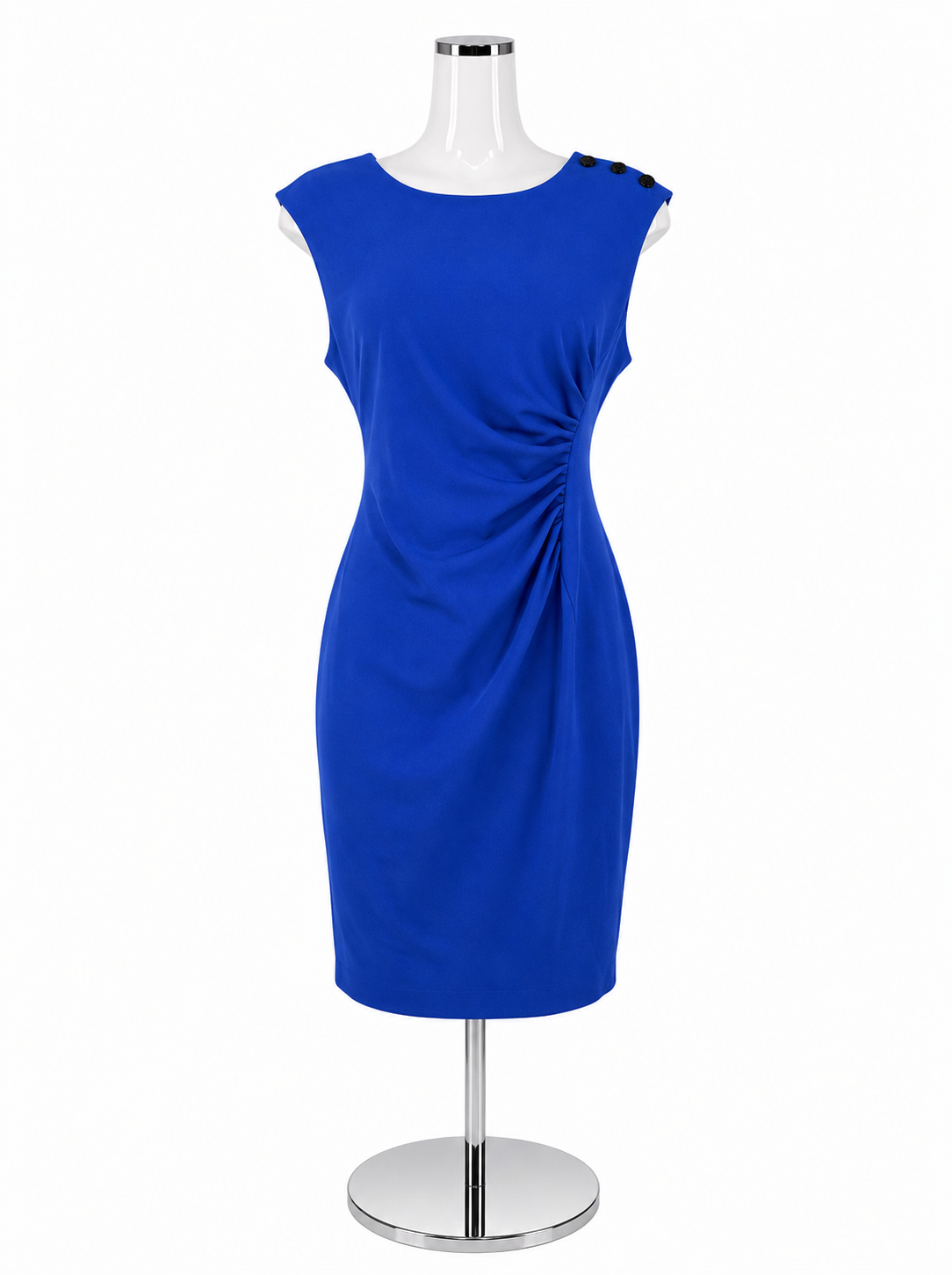 Dkny Women's Sleeveless Side-Ruched Sheath Dress - Cobalt