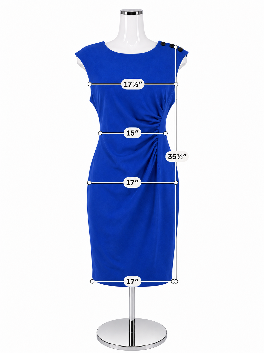 DKNY Royal Blue Sleeveless Sheath Dress Size 12