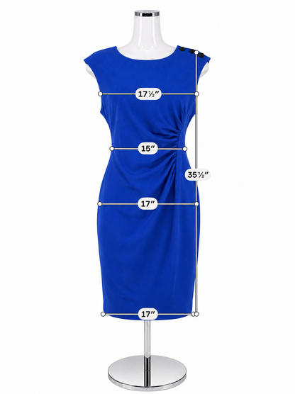 DKNY Royal Blue Sleeveless Sheath Dress Size 12