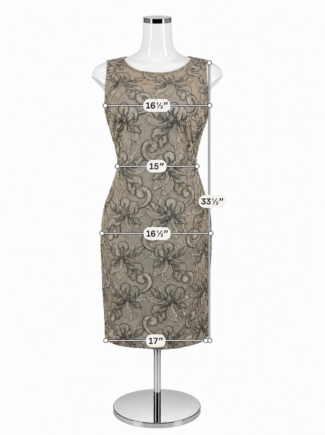 Calvin Klein Sequin Embroidered Sheath Dress Tan Blush NWT Size 12