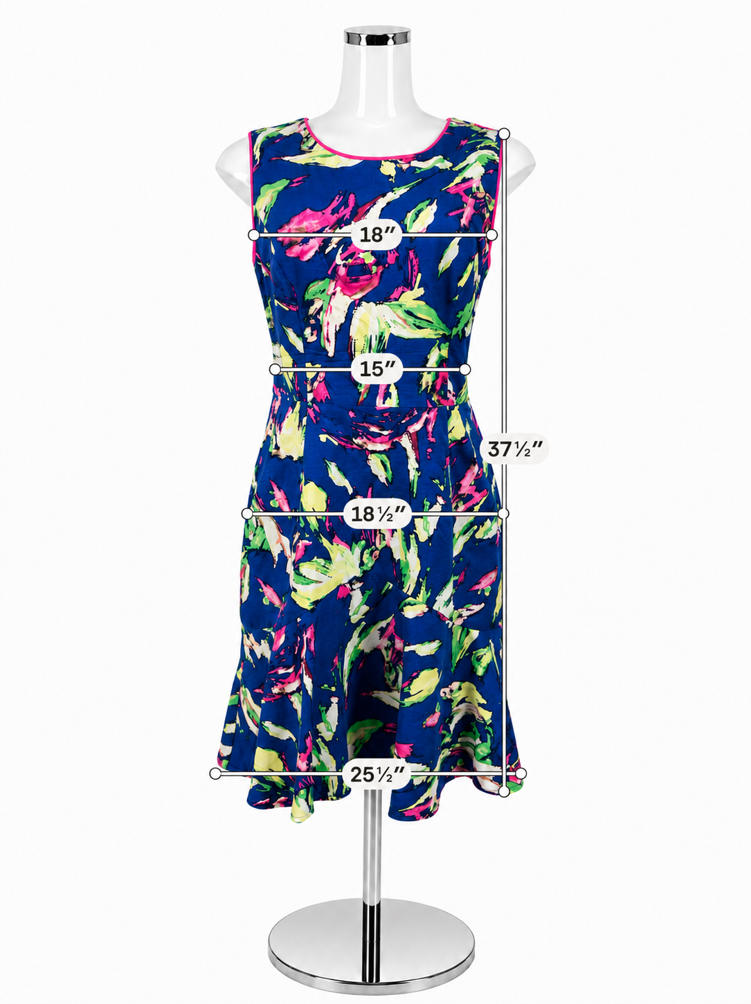 Shoshanna Floral Silk Faille A-Line Dress Blue Green Pink Size 12 NWT