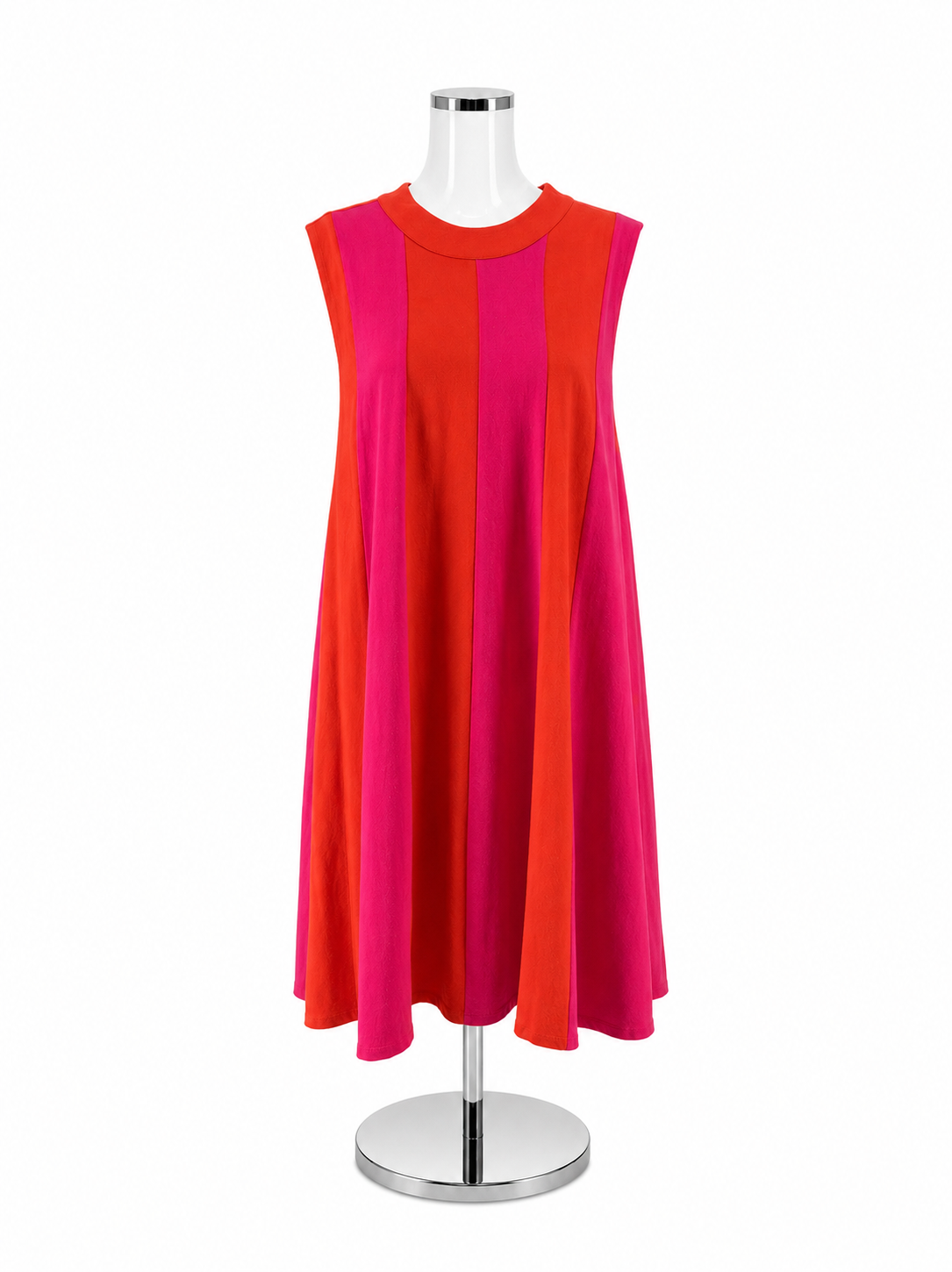 THML Colorblock Stripe Tie-Back Swing Dress Size XL 16 Pink Red