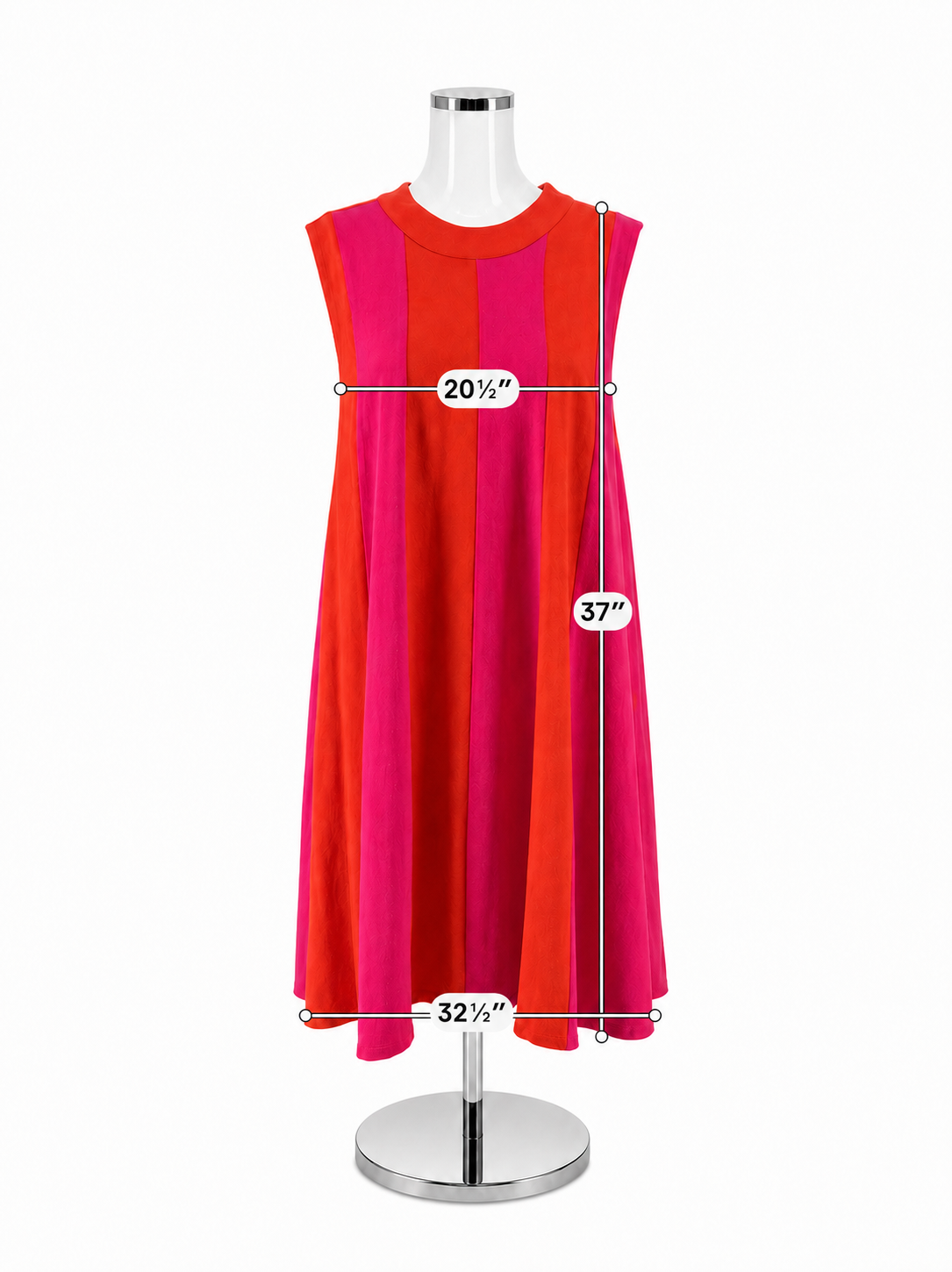 THML Colorblock Stripe Tie-Back Swing Dress Size XL 16 Pink Red