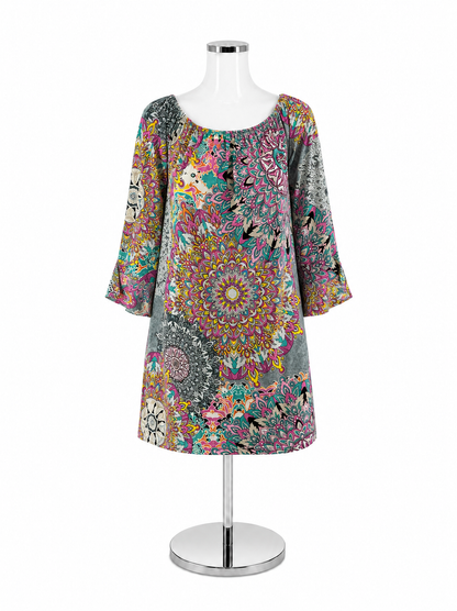 Jodifl Boho Paisley Print Off-Shoulder Tunic Dress Size Small
