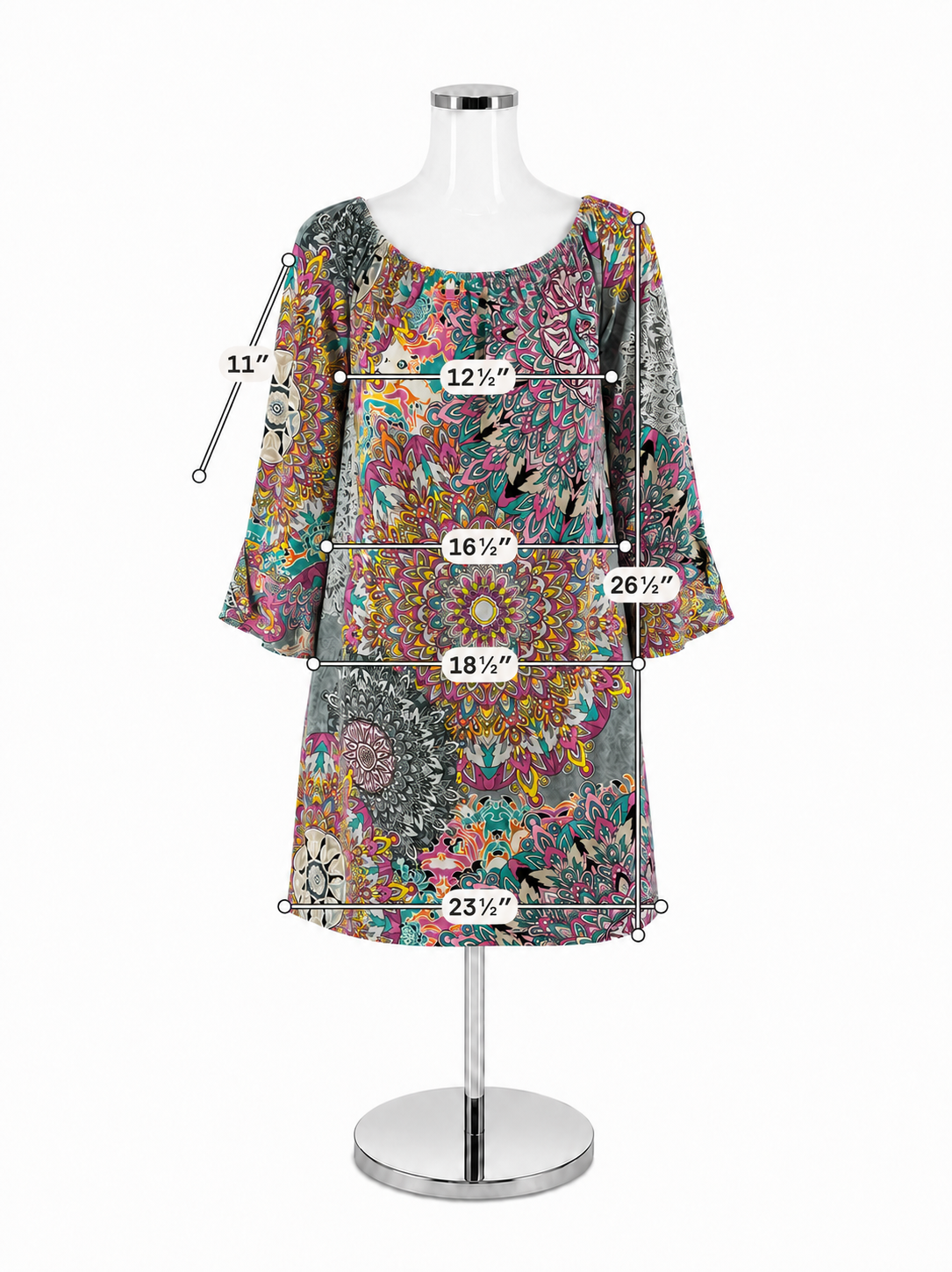 Jodifl Boho Paisley Print Off-Shoulder Tunic Dress Size Small
