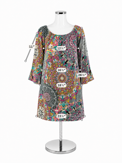 Jodifl Boho Paisley Print Off-Shoulder Tunic Dress Size Small