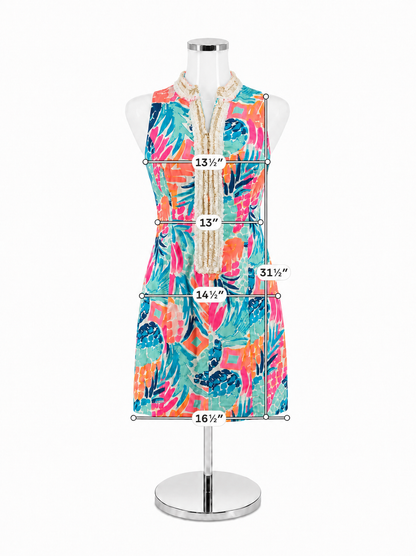Lilly Pulitzer Pearl Shift Dress Multi Sink Or Swim Pineapple Print Size 2