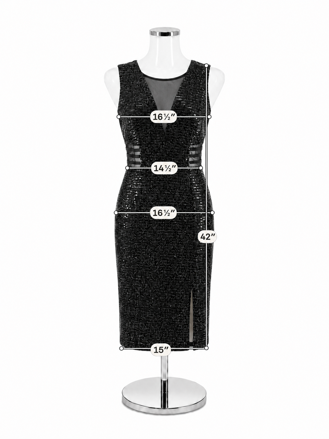 Enfocus Studio Sequin Metallic V-Neck Midi Dress Black Silver Size 12 NWT - ONLINE ONLY