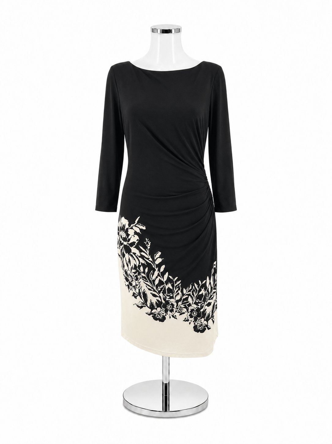 Lauren Ralph Lauren Ruched Floral Colorblock Sheath Dress Size 10