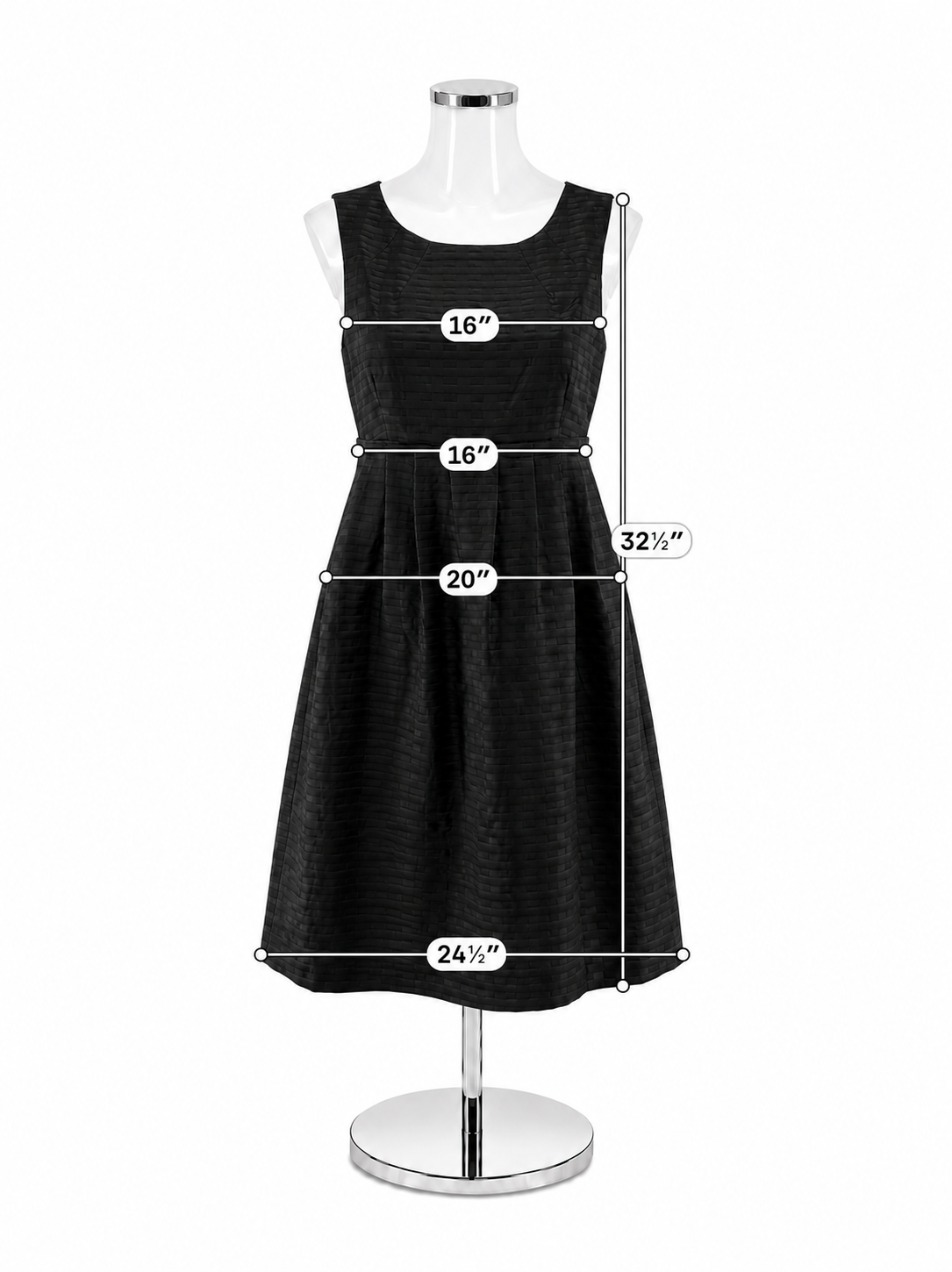 Max &amp; Cleo Jacquard Fit &amp; Flare Pleated Little Black Dress